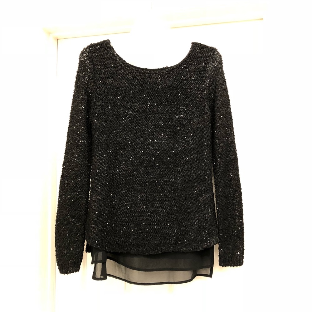 Black sequin sweater